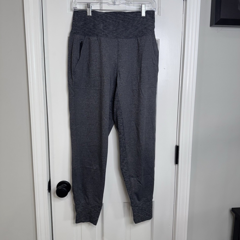 Athleta Venice Jogger Womens Small Gray Athletic Travel Pants Zip Pockets